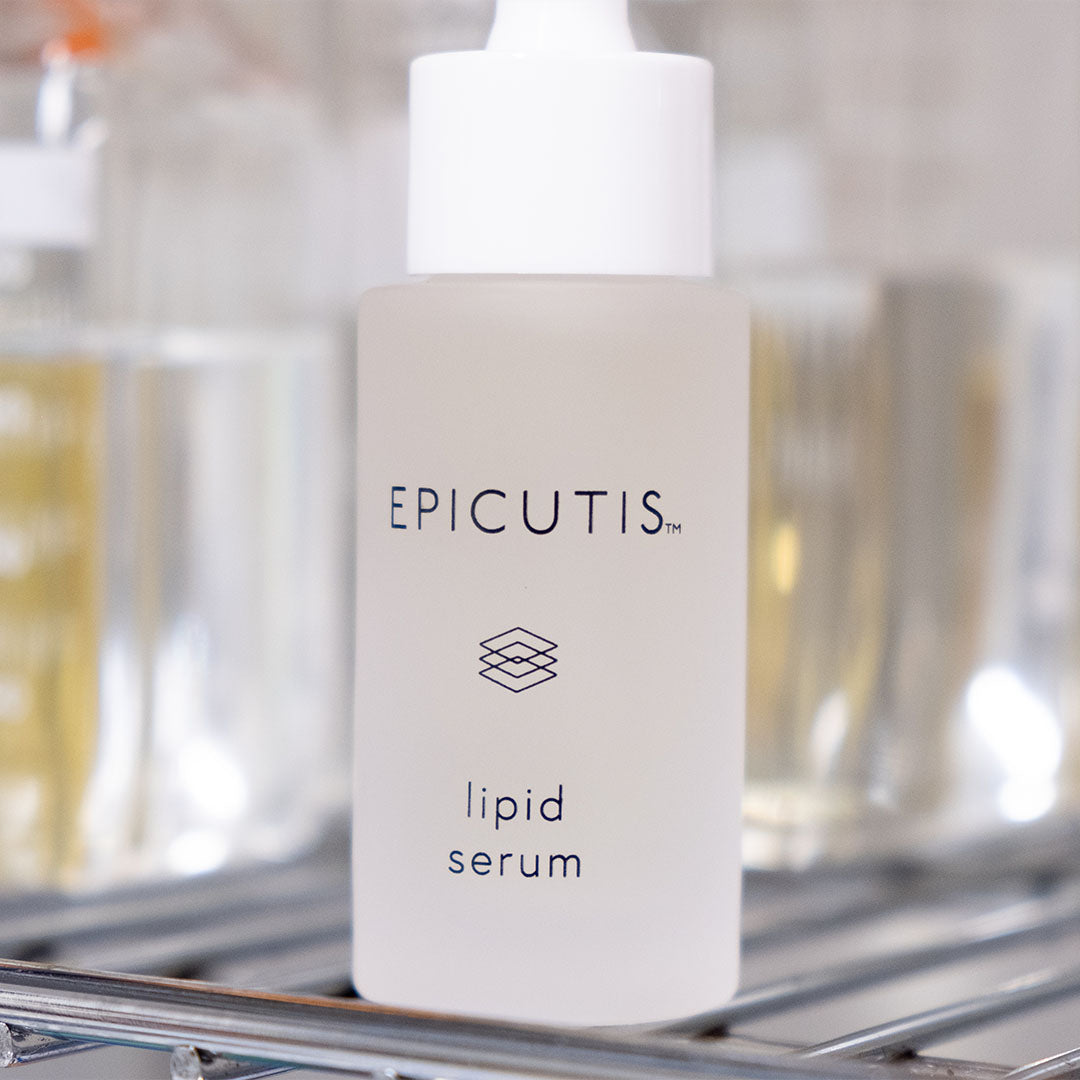 close up of epicutis Lipid Serum on shelf