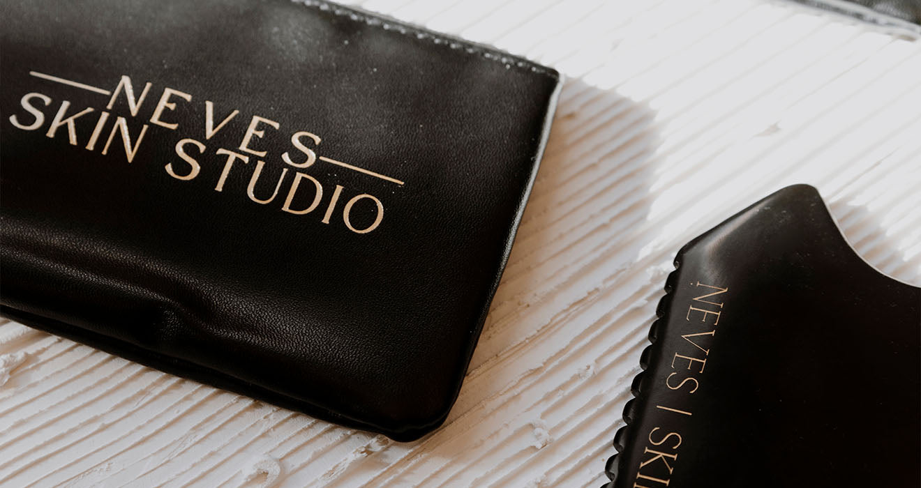 neves skin studio zip pouch and gua sha